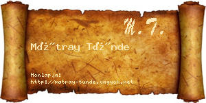 Mátray Tünde névjegykártya